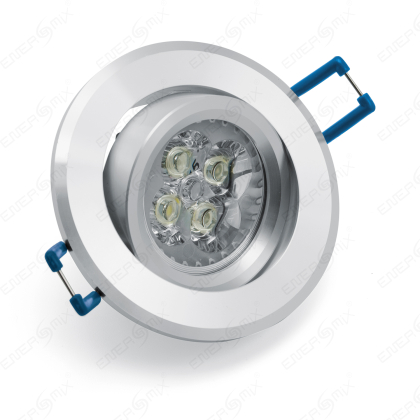 LED Einbauleuchten-Set - Rahmen Aluminium schwenkbar / GU10 Fassung / Power LED Spot/ 4.5W Kaltweiß 1 Stück
