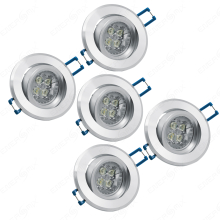 LED Einbauleuchten-Set - Rahmen Aluminium schwenkbar / GU10 Fassung / Power LED Spot/ 4.5W Warmweiß 5 Stück