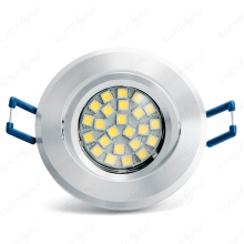 LED Einbauleuchten-Set - Rahmen Aluminium schwenkbar / MR16 Fassung / SMD LED / 4W