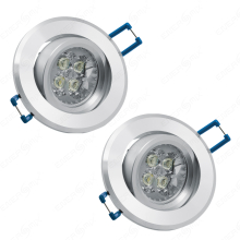 LED Einbauleuchten-Set - Rahmen Aluminium schwenkbar / MR16 Fassung / Power LED Spot/ 4.5W Warmweiß 2 Stück