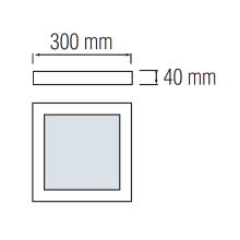 Aufputz LED Panel 24 Watt-Eckig 300x300mm Warmweiss