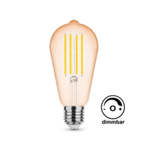 LED Leuchtmittel Filament E27 Kegel DIMMBAR (ST64) 6 Watt...