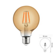 4 Watt E27 LED Filament Leuchtmittel Kugel Globe G95,...