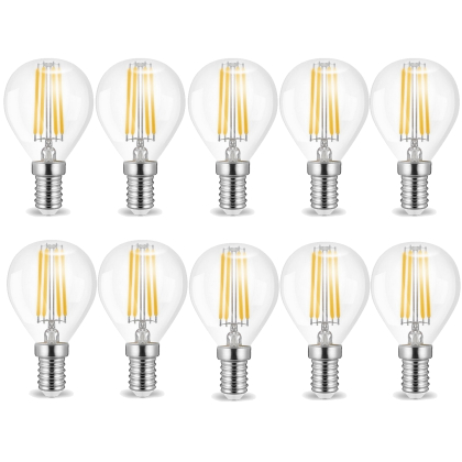 4 W E14 Filament LED Leuchtmittel Leuchte Birne Kugel 470 Lumen Eck klar Glas warmweiß 2700K