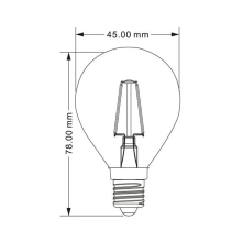 4 W E14 Filament LED Leuchtmittel Leuchte Birne Kugel 470 Lumen Eck klar Glas warmweiß 2700K