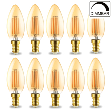 4 W LED Leuchtmittel E14 Filament Kerze | bernstein | C35...