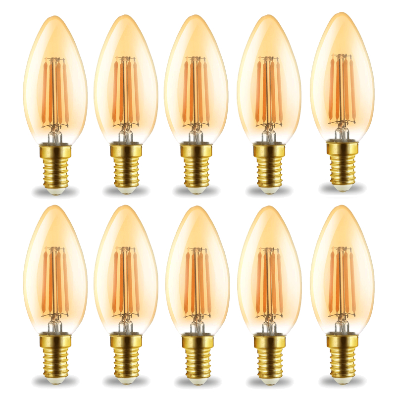 4 W E14 LED Leuchtmittel E14 Filament Kerze, bernstein, C35
