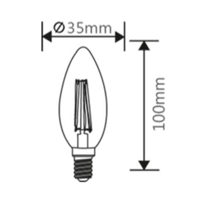 LED Leuchtmittel E14 Filament Kerze | bernstein | C35 4W | 360 Lumen warmweiß