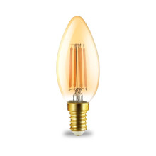 4 W E14 LED Leuchtmittel E14 Filament Kerze | bernstein | C35 | 360 Lumen warmweiß