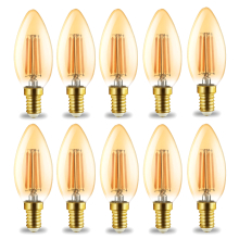 LED Leuchtmittel E14 Filament Kerze | bernstein | C35 4W...