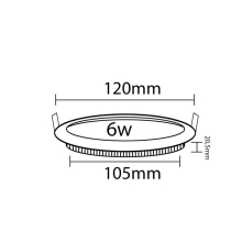 6W LED Ultra Slim LED Einbauleuchte Panel PLUS Serie Rund Ø 120mm Neutralweiß