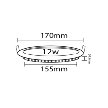 12W LED Ultra Slim LED Einbauleuchte Panel PLUS Serie Rund Ø 170mm Warmweiß