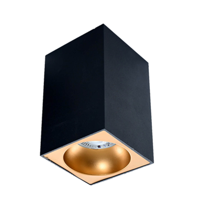 Deckenleuchte SPOTLIGHT eckig Aufbaustrahler Aufbauleuchte Downlight Deckenleuchte schwarz/gold