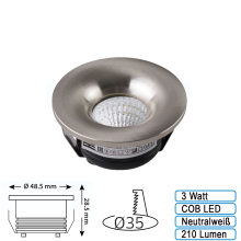 Bianca - 3 W LED Mini Spot inkl. Trafo rund Chrom/Weiß NW