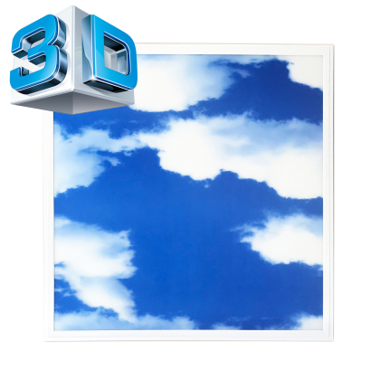 3D LED Panel Deckenleuchte 3D-Bild blauer Himmel mit weißen Wolken