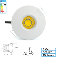 3 W Mini LED Einbauleuchte minispot inkl. Trafo Weiß