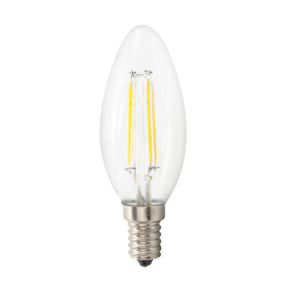 Dimmbare E14 LED Leuchtmittel | Kerze | bernstein | C35 4W | dimmbar | Klein gewinde | 470 Lumen warmweiß (3000 K)