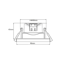 LED Einbauspot Einbauleuchte 5 Watt | Eckig | 380 Lumen | schwenkbar