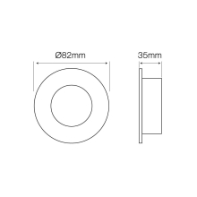 Einbaurahmen Satin (Matt Chrom) - Abgerundet, gepresst, Metalclip Befestigung ( 242700 )