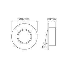 Einbaurahmen Schwenkbar Gold - Rund, Flach, Aluminiumguss, Metalclip ( 242878 )