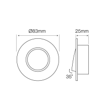 Rahmen Schwenkbar Schwarz gebürstet - Rund, Flach, Aluminiumguss, Metalring ( 244902 )