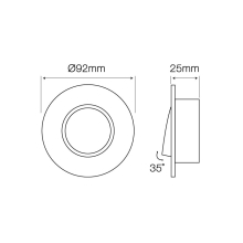 Rahmen Schwenkbar Schwarz gebürstet - Rund, Flach, Aluminiumguss, Klicksystem ( 241253 )