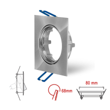 Einbaurahmen Eckig Satin (Matt Chrom) - Eckig, Flach,...