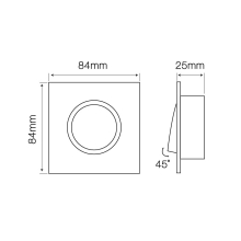 Einbaurahmen Eckig Satin (Matt Chrom) - Eckig, Flach, Aluminium, Metalclip ( 5571 )