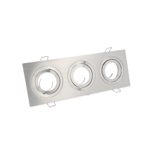 3er 3-fach Gu10 MR-6 Einbaurahmen gebürstet eckig Silber ( 242424 )