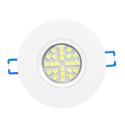 LED Einbauleuchten-Set - Rahmen Aluminium weiß / GU10 Fassung / SMD LED / 4W