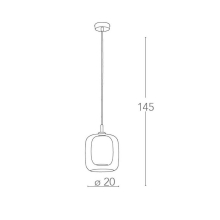 Pendelleuchte Hängeleuchte Hänge Deckenleuchte Metall Glas kupfe Ø.20 cm