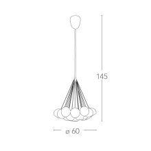 Pendelleuchte Hängeleuchte Hänge Deckenleuchte Metall Glas kupfer Ø.60 H 145 cm