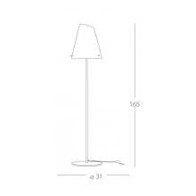 Stehleuchte E27 60W, ohne Leuchtmittel Höhe 1,65cm, Durchm 31cm