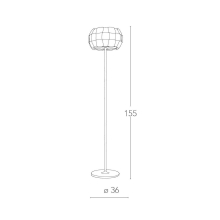 Stehleuchte NECTAR E27 24W ohne Leuchtmittel Durchm. 36cm, Höhe 155cm weiß