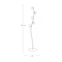 LED-Stehleuchte JUPITER LED 3W, 900lm, 3200k Durchm. 30cm, Höhe 150cm chrom