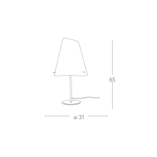 Tischleuchte ERMES E27, 60W ohne Leuchtmittel Höhe 65cm, Durchm. 31cm Glas