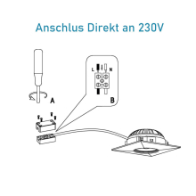 4 W LED Einbauleuchten Warmweiß IP44 inlk. Trafo Nickel