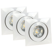 3er set LED Einbauleuchten Eickig schwenkbar 4W Warmweiß IP44 inlk. Trafo Weiß