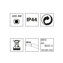 3er set LED Einbauleuchten Eickig schwenkbar 4W Warmweiß IP44 inlk. Trafo Weiß