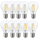 10x 8 Watt E27 Filament LED Leuchtmittel Birne A60 Form Glas kaltweiß