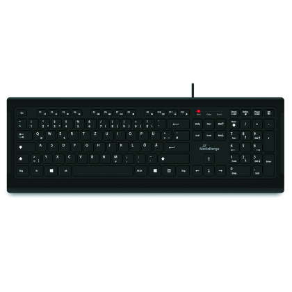 MediaRange kabelgebundene Tastatur, mit ultraflachen Tasten, QWERTZ, schwarz