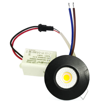 3 Watt LED mini Einbauleuchte Einbaustrahler Spot inkl. Trafo schwarz