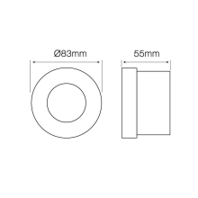 Einbaurahmen Rund Ø 83 mm Satin für standard Ø 50 mm leuchtmittel Wasserdicht ip44