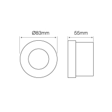 Einbaurahmen Rund Ø 83 mm chrom für standard...