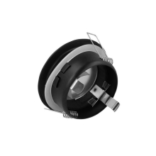 Einbaurahment für standard Ø 50 mm leuchtmittel Wasserdicht ip44 Rund - Schwarz ohne Leuchtmittel
