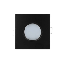 Einbaurahment für standard Ø 50 mm leuchtmittel Wasserdicht ip44 Quadrat - Schwarz ohne Leuchtmittel