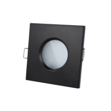 Einbaurahment für standard Ø 50 mm leuchtmittel Wasserdicht ip44 Quadrat - Schwarz ohne Leuchtmittel