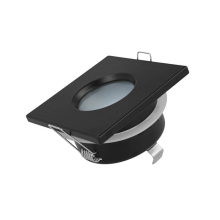 Einbaurahment für standard Ø 50 mm leuchtmittel Wasserdicht ip44 Quadrat - Schwarz 5w Kaltweiß