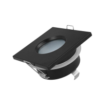 Einbaurahment für standard Ø 50 mm leuchtmittel Wasserdicht ip44 Quadrat - Schwarz 8w Warmweiß