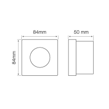 Einbaurahment für standard Ø 50 mm leuchtmittel Wasserdicht ip44 Quadrat - Satin 8w Warmweiß